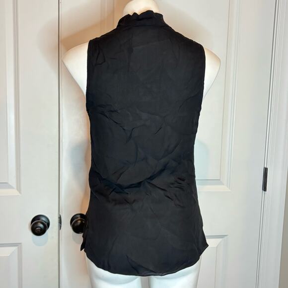 NWT Zoa New York Anthro Black Sleeveless Drape Neck Silk Blouse Top S - Picture 5 of 8